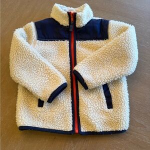 J. Crew Cream and Navy Kids Coat